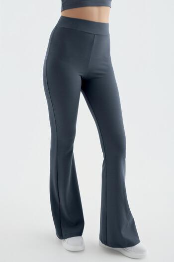 Artış Ribbed Spanish Leg High Waist Stretchy Lifting Leggings