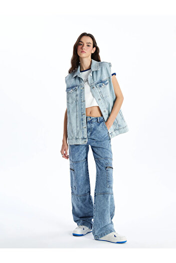 LC Waikiki High Waist Wideleg Women's Cargo Jeans
