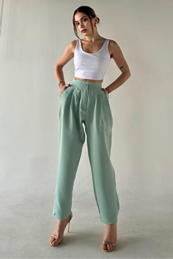 bb butik basic Easy Iron Carrot Trousers with Pleated Pockets BB-HVC9901