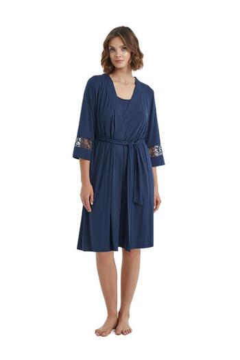 Blackspade Women's Navy Blue Dressing Gown 51313