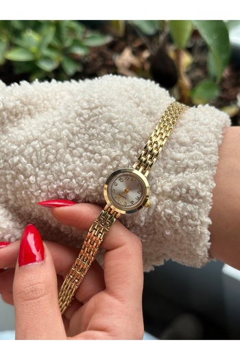 İnogge Gold Renk Kadın Retro Minimal Kol Saati