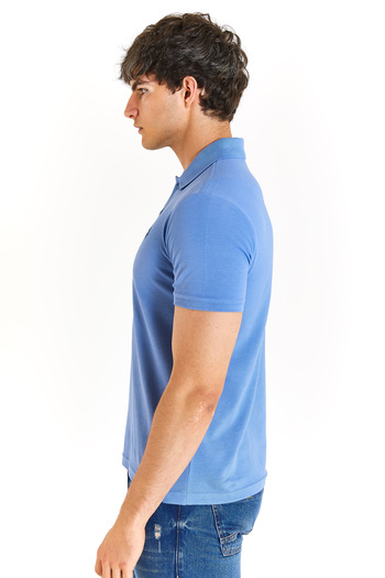U.S. Polo Assn. ΒΑΣΗ. POLO ASSN. ΑΝΔΡΙΚΟ ΥΦΑΝΤΟ POLO ΚΟΛΑΡ ΜΠΛΕ T-SHIRT