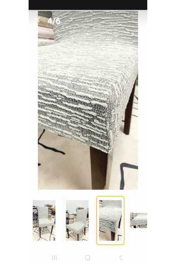 TEKSTİLCİ Husă pentru scaune din jacquard, model de scoarță, țesătură elastică (6 buc)
