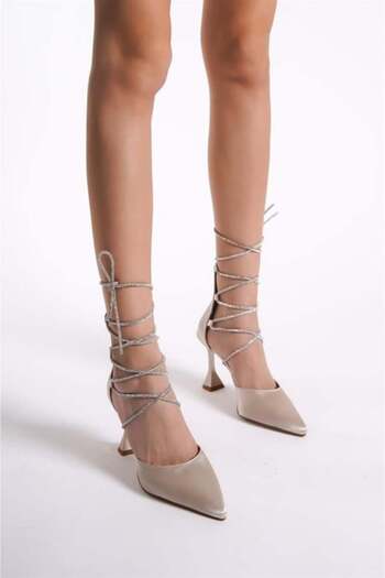 mugo 24y-2307 Women's Satin Waist Open Ankle Strap Back Zipper Evening Dress Shoes
