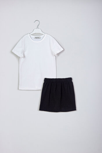 MYADA New Season Basic T-Shirt Skirt Combination Set