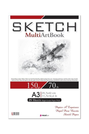 Etika Zigana A3 Glue Sketchbook 150 GrWhite 25 Sheets