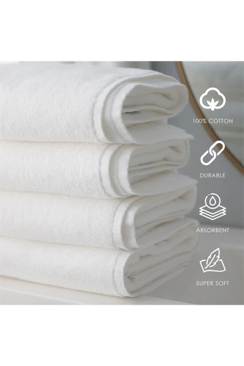 by ballı biocotton 10pcs White Bath Towels 90x150 620GR 100% Cotton Yarn Luxury Hotel Series