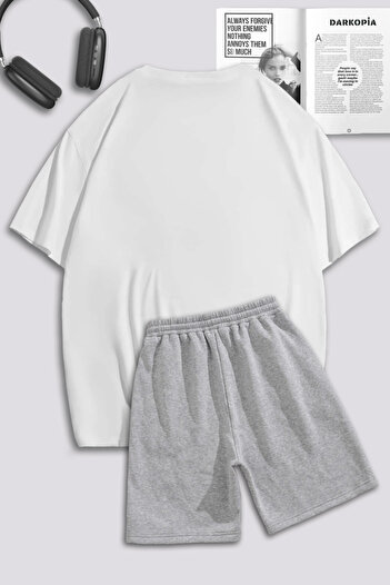 macklin Unisex Γυναικείες Ανδρικές λουλουδένιες μπλούζες και σορτς με στάμπα για ερωτευμένο ζευγάρι