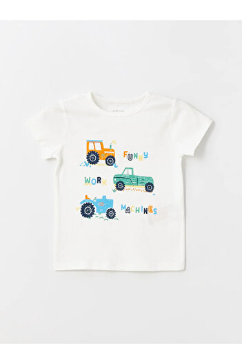 LC Waikiki LCW baby Crew Neck Short Sleeve Printed Baby Boy Pajamas Set with Shorts