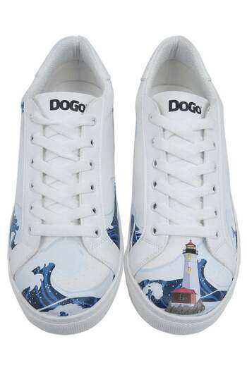 Dogo Men's Vegan Leather White Sneakers - Lighthouse Design