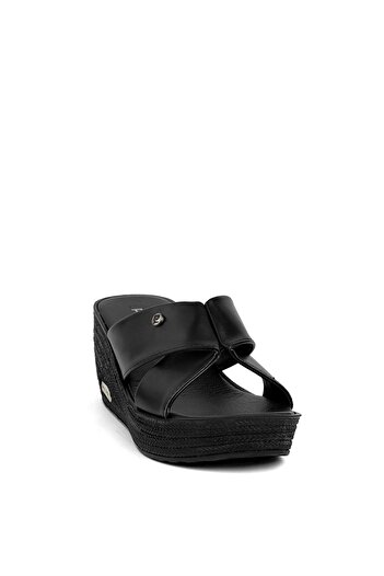 Pierre Cardin PC-3513 Women's Wedge Heel Slippers Black