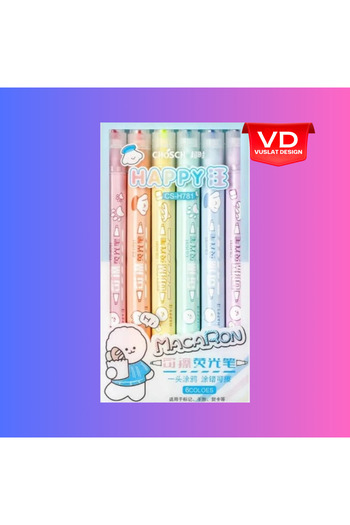 Vuslat Design Chosch CS-H781 Erasable Highlighter Double Ended Set of 6