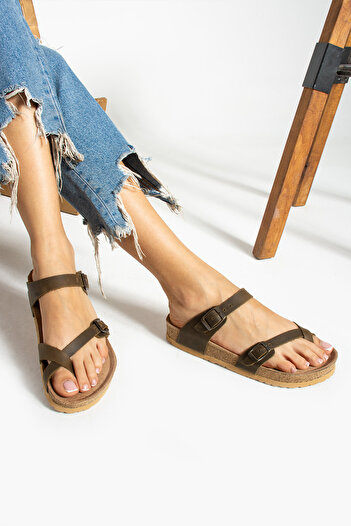 Uniqueqoop Lisbon Orthopedic Women's Slippers - Genuine Leather and Cork Sole
