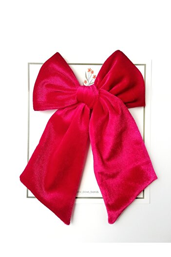 NEW BOWS BANDS Girl's Large Pinwheel Clip Hair Clip Red Velvet