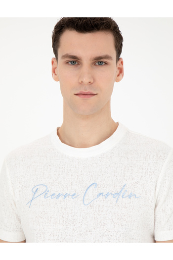 Pierre Cardin Ανδρικό λευκό μπλουζάκι Slim Fit 1857540