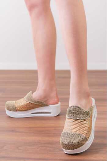 BLUMSABOTERLİK Mesh Special Design Hallux Valgus (Bone Depression) Women's Sabo Airmax Full Orthopedic Anatomical Slippers