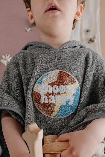 BABYBEK Happy Organic Towel Children's Poncho Bathrobe - Unisex 1-5 Years Standard
