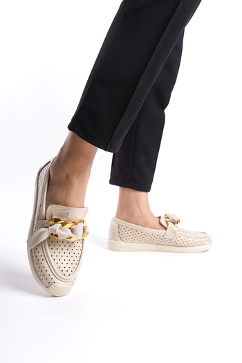 BUNİPARK Women's Loafer Buckle Casual Shoes