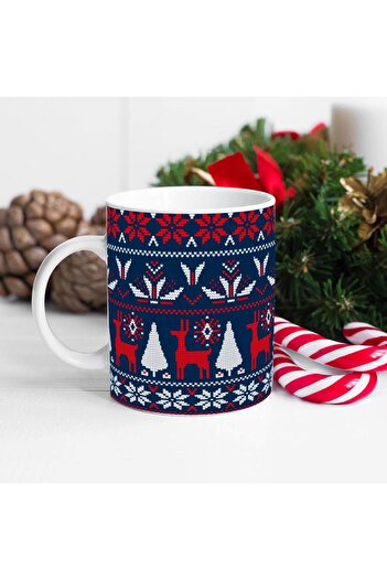 PEKSHOP Knitwear Design Printed Mug Christmas Gift Mug Cup