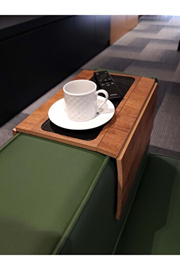 ARKITEKT EX Kolçak Tepsisi MDF 8 mm | Kaymaz Orta Alan | Bardaklık ve Telefon Standı | 50x27.8 Koltuk Üstü