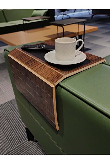 ARKITEKT EX Kolçak Tepsisi MDF 8 mm | Kaymaz Orta Alan | Bardaklık ve Telefon Standı | 50x27.8 Koltuk Üstü
