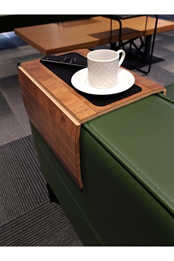 ARKITEKT EX Kolçak Tepsisi MDF 8 mm | Kaymaz Orta Alan | Bardaklık ve Telefon Standı | 50x27.8 Koltuk Üstü