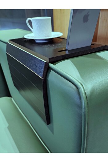 ARKITEKT EX Kolçak Tepsisi MDF 8 mm | Kaymaz Orta Alan | Bardaklık ve Telefon Standı | 50x27.8 Koltuk Üstü