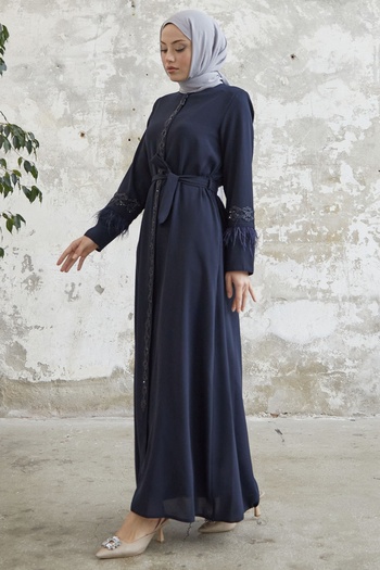 InStyle Λεπτομέρεια με φτερά μπράτσας Stoned Ferace - Navy Blue