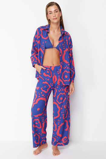 Trendyol Collection Woven Abstract Print Shirt and Pants Beach Set - Tbess24Au00066