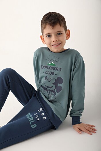 Disney Mickey Mouse 3-9 Years Licensed Mickey Mouse Boy Tracksuit Set - Green