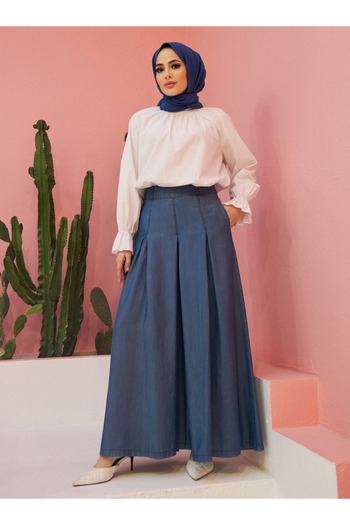 Neways Denim Trouser Skirt - Dark Blue - Neways