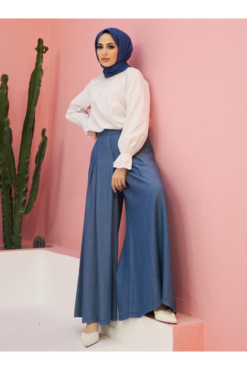 Neways Denim Trouser Skirt - Dark Blue - Neways