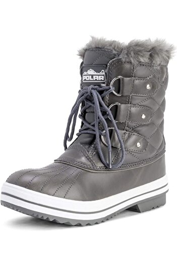 AnkaShop Fleece Women's Snow Boots Quilted Short Winter Snow Rain Waterproof Keeps Warm No:39 Faux Fur