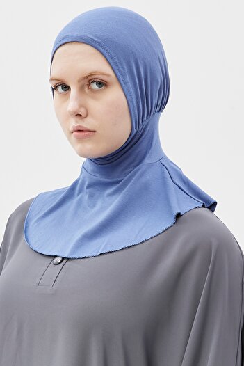 Altobeh Kadın Tesettür Pratik Boyunluklu Hijab - Sporcu Bone - Açık Kot