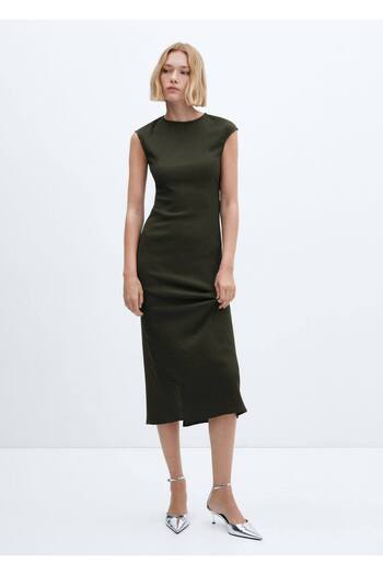 MANGO Woman Textured dress with slits