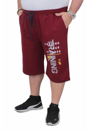 MocGrande Men's Plus Size Combed Cotton Shorts - Training 24633 Claret Red