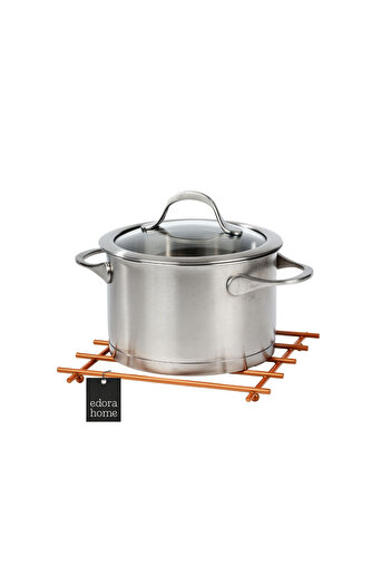 Edora Home Rose Flat Bar Fireproof Trivet, Counter Top Base - Metal Stainless