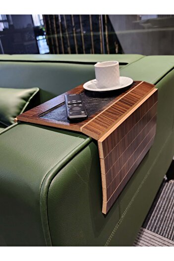 ARKITEKT EX Kolçak Tepsisi MDF 8 mm | Kaymaz Orta Alan | Bardaklık ve Telefon Standı | 50x27.8 Koltuk Üstü