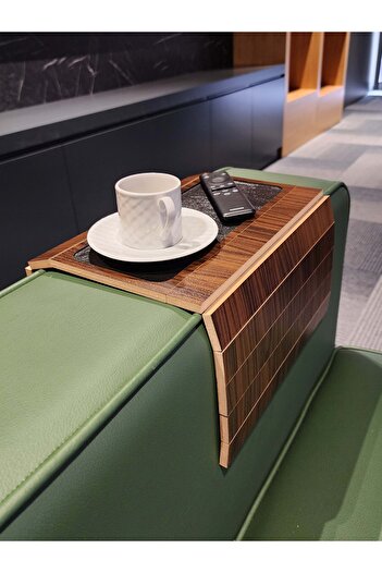 ARKITEKT EX Kolçak Tepsisi MDF 8 mm | Kaymaz Orta Alan | Bardaklık ve Telefon Standı | 50x27.8 Koltuk Üstü