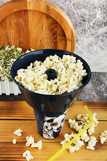 Cosiness Round Corn Bucket Glass with Straw