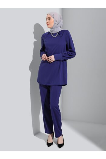 Refka Tunic & Trousers Double Set - Navy Blue - Refka
