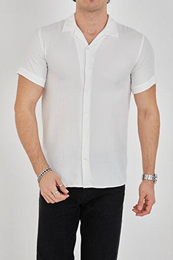 ENZİM JEANS Чоловіча сорочка з коротким рукавом Slim Fit з поліестеру та бавовни