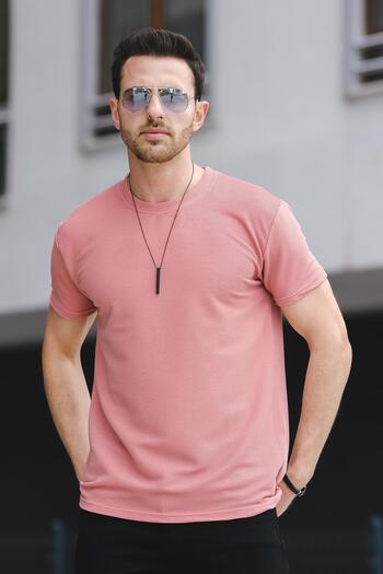 Oksit Caster Ottoman Fabric Basic Slim Fit Lycra Men's Tshirt