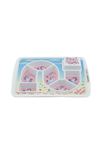 DERELİ MATBAA Baby Child Feeding Plate Pony Themed Fun Plate with Surprise 23X30.5X3Cm