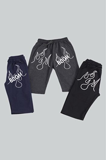 Çiggo Kids 3-Piece Boom Printed Boy's Capri / Bermuda