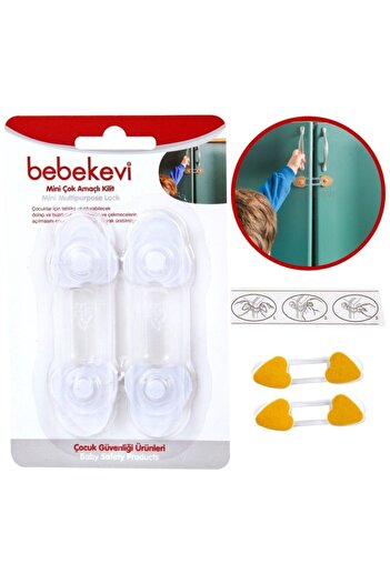 Kilit Mini Multi-Purpose Child Safety Lock Drawer Cabinet Lock 6 Pieces Multi-Purpose Child Safety Lock