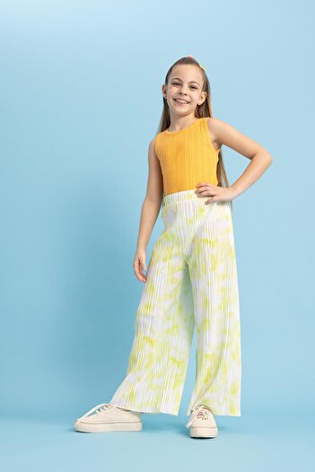 DeFacto Girl's Wide Leg Wide Wide Leg Patterned Pants Z8784A623Sm