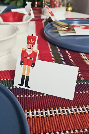 PEKSHOP Yılbaşı Fındıkkıran , Kurşun Asker İsimlik Kartı - Nutcracker Yılbaşı Sofra Süsü İsim Kartı 12'li