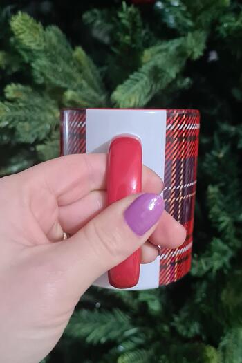 PEKSHOP Teddy Bear Design Christmas Patterned Red Mug