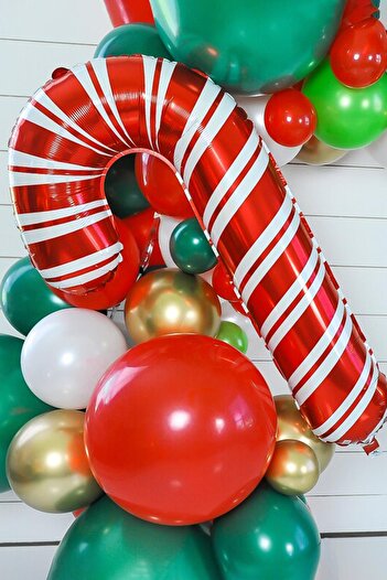 PEKSHOP Baston Şeker Büyük Yılbaşı Balonu 80cm
